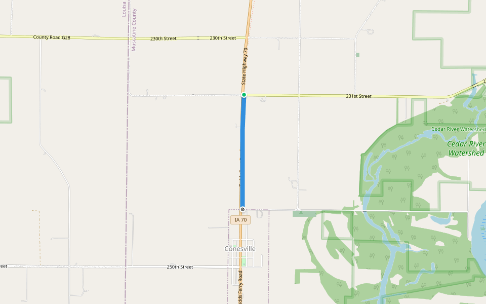 Hoover Nature Trail walking route map in Conesville