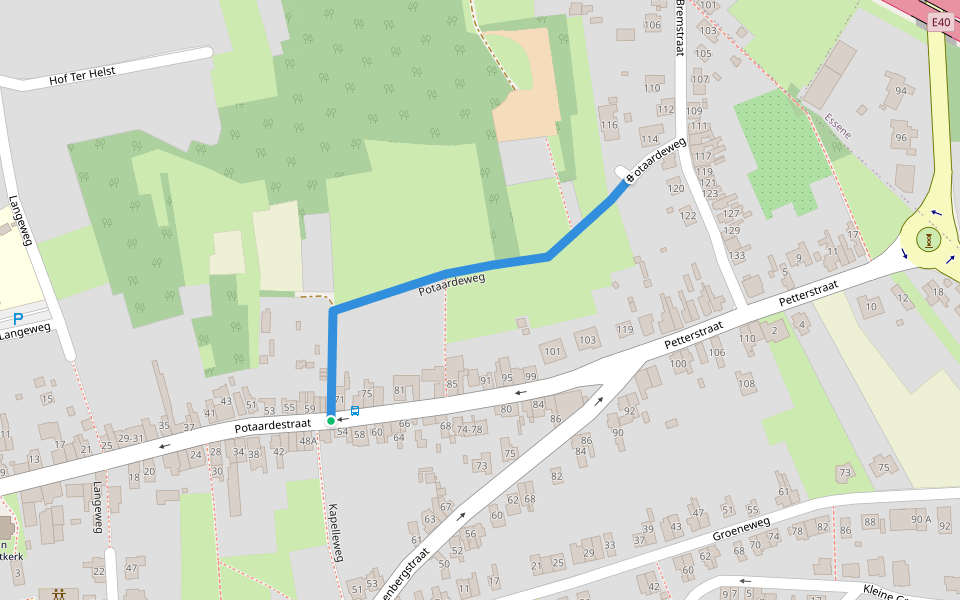 Potaardeweg walking route map in Affligem