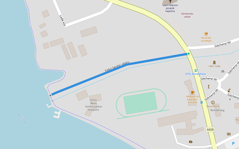 Palkó Sándor sétány walking route map in Orfű