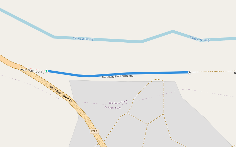 Nationale No 1 ancienne walking route map in Saint-Marc