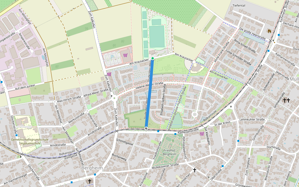 Trude-Herr-Weg walking route map in Troisdorf