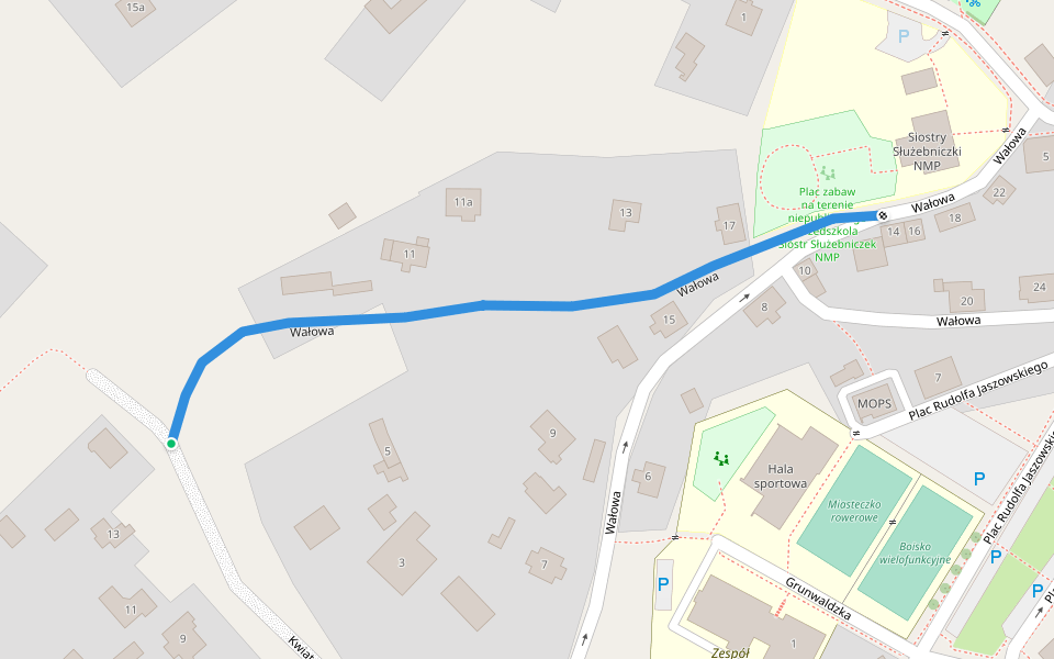 Wałowa walking route map in Leżajsk