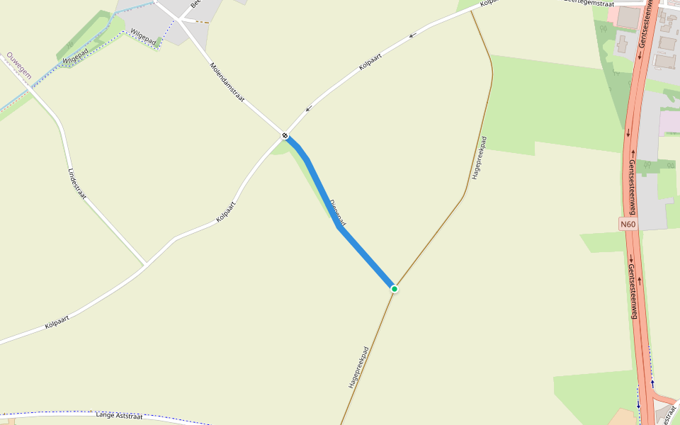 Diepepad walking route map in Kruisem