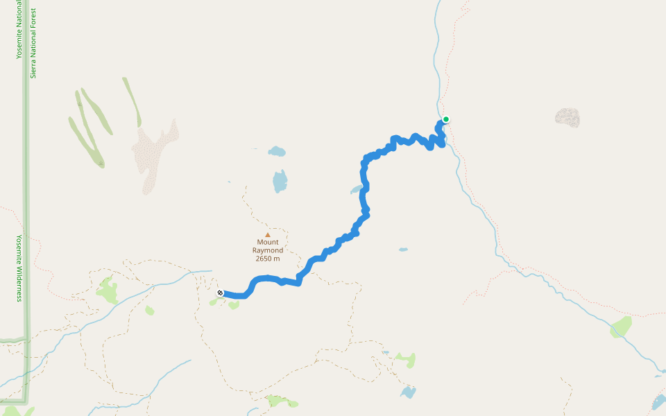 Dutchman Lake Trail walking route map in Bass Lake