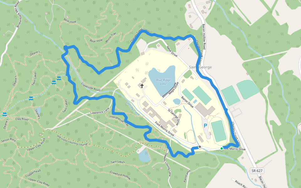 Chesley Creek Loop walking route map in Dyke