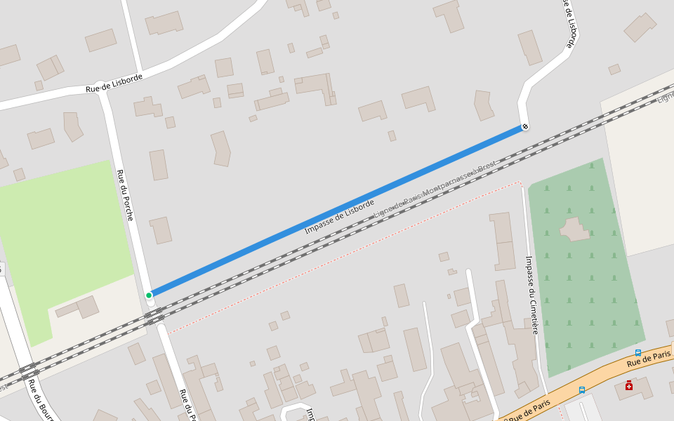 Impasse de Lisborde walking route map in Saint-Mars-la-Brière