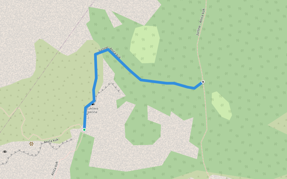 Jurline - Anića kuk walking route map in Starigrad