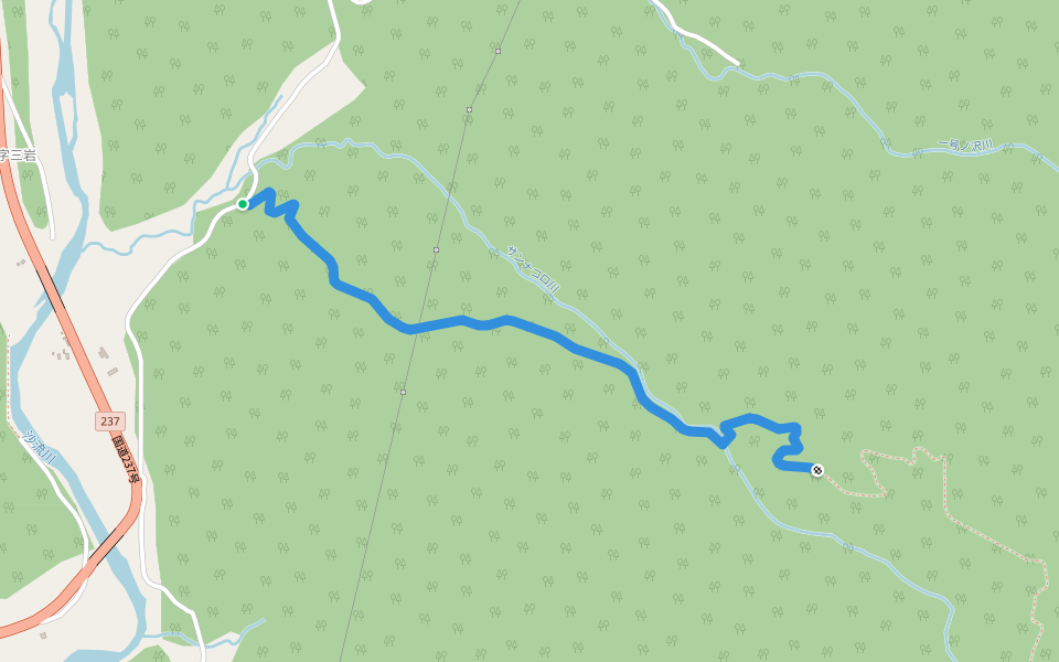 サンナコロ連絡線 walking route map in Hidaka