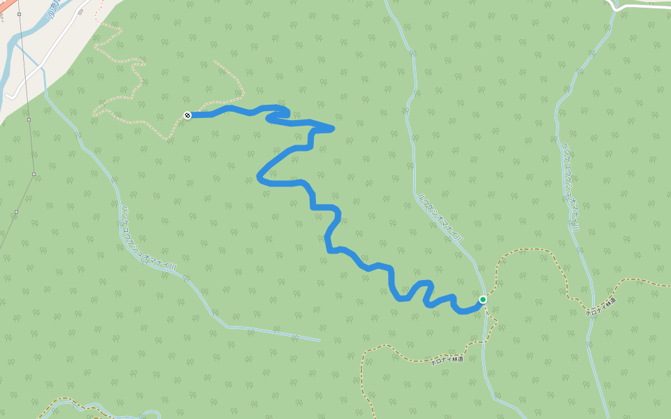 沙流川左岸2号線 walking route map in Hidaka