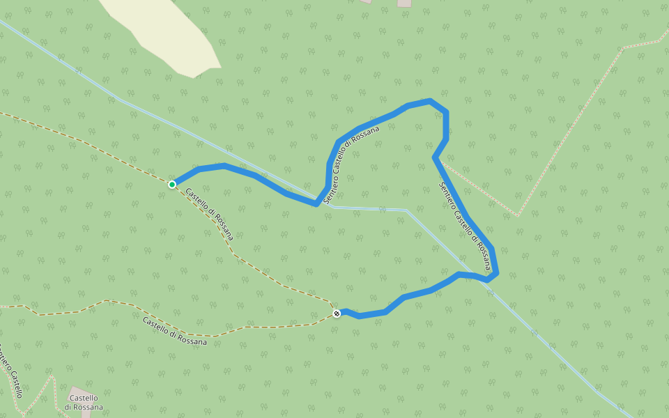 Sentiero Castello di Rossana walking route map in Rossana