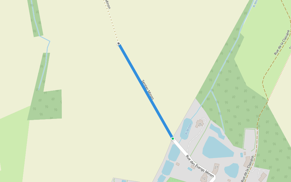 Sentier Minon walking route map in Braine-le-Château