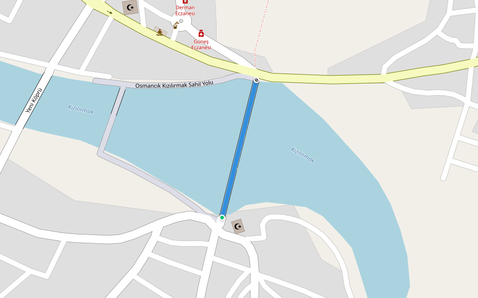 Koyunbaba Köprüsü walking route map in Osmancık