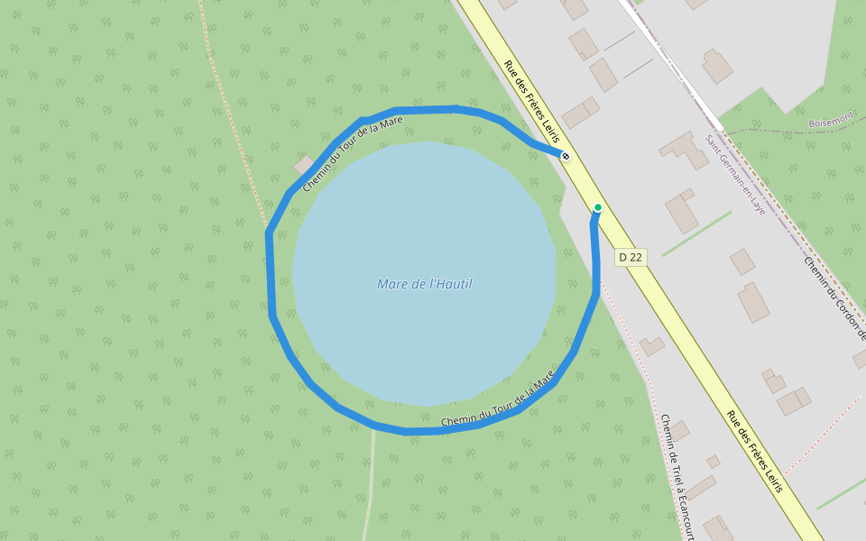 Chemin du Tour de la Mare walking route map in Triel-sur-Seine