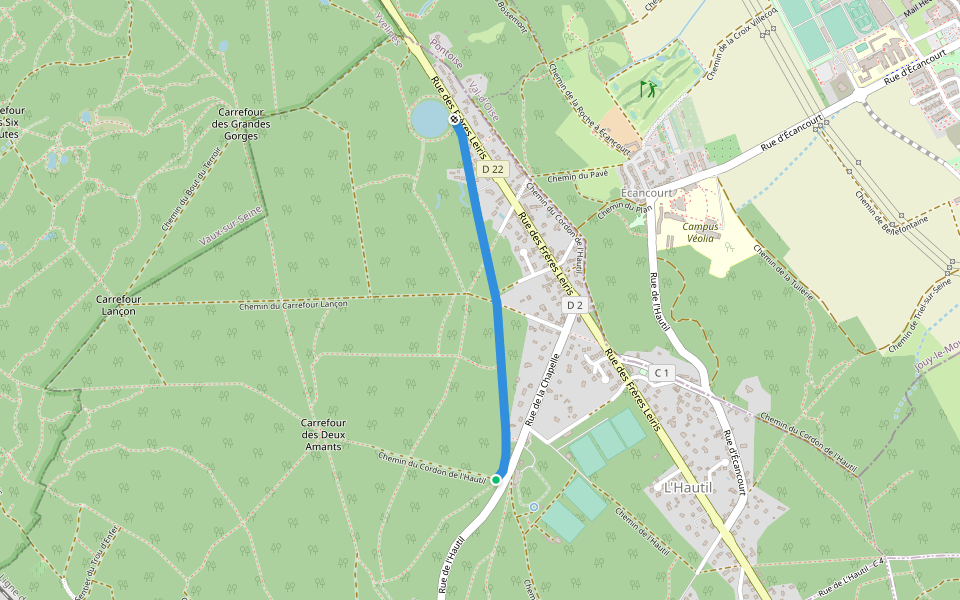 Chemin de Triel à Ecancourt walking route map in Triel-sur-Seine