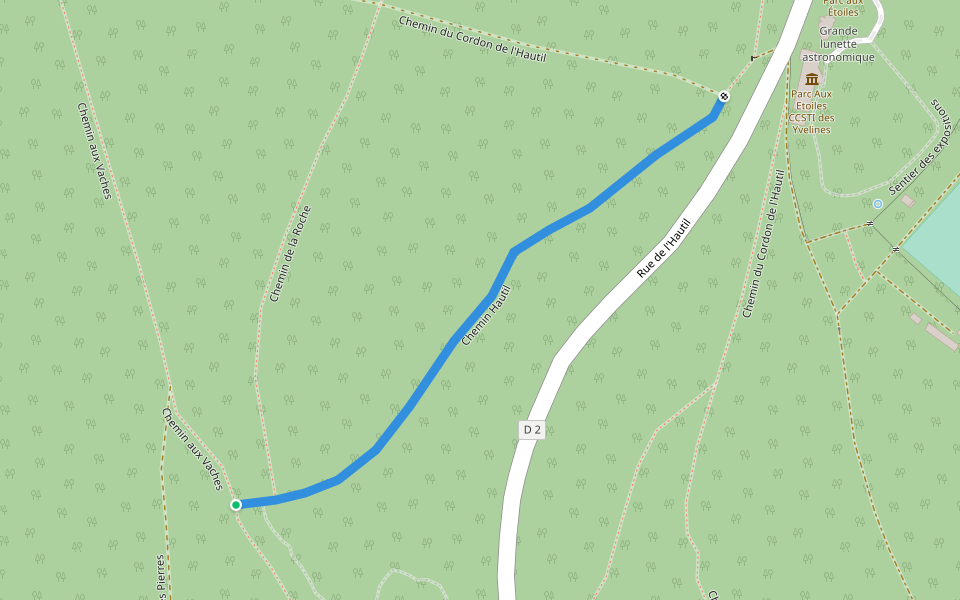 Chemin Hautil walking route map in Triel-sur-Seine
