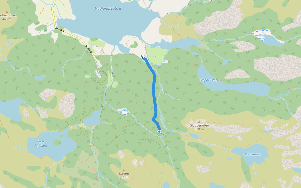 Grunnedalstien walking route map in Vølstad