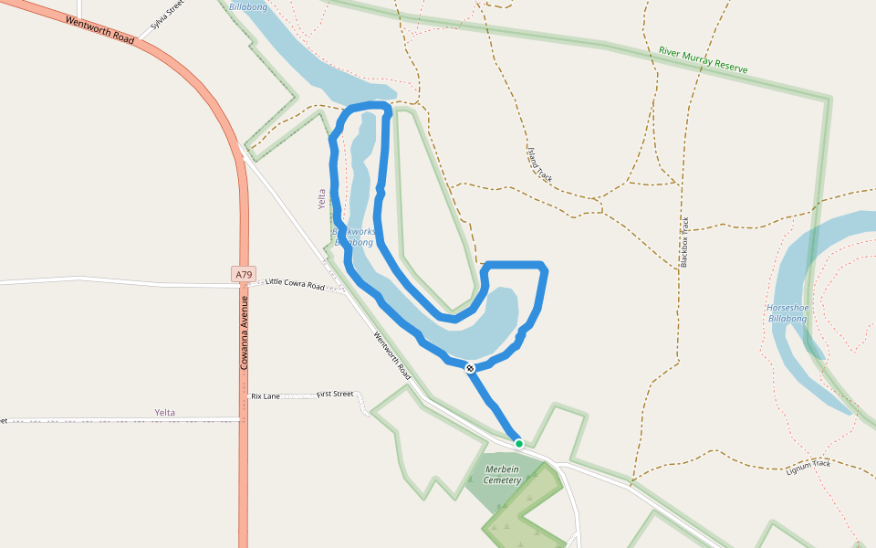 Merbein Common Archaeological Walk walking route map in Merbein