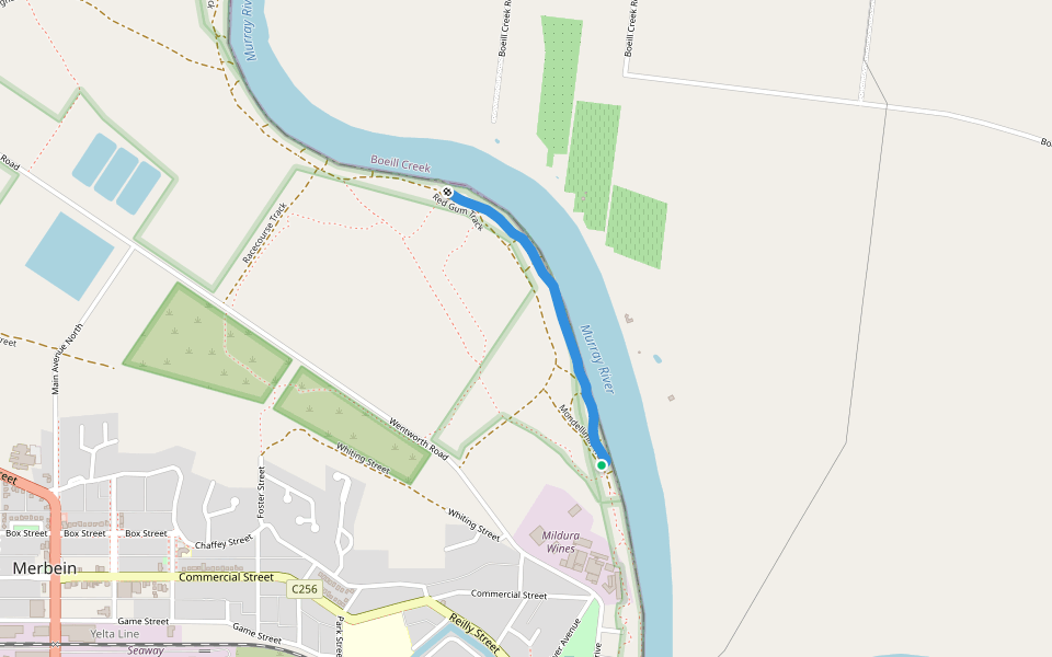 River Walk walking route map in Boeill Creek