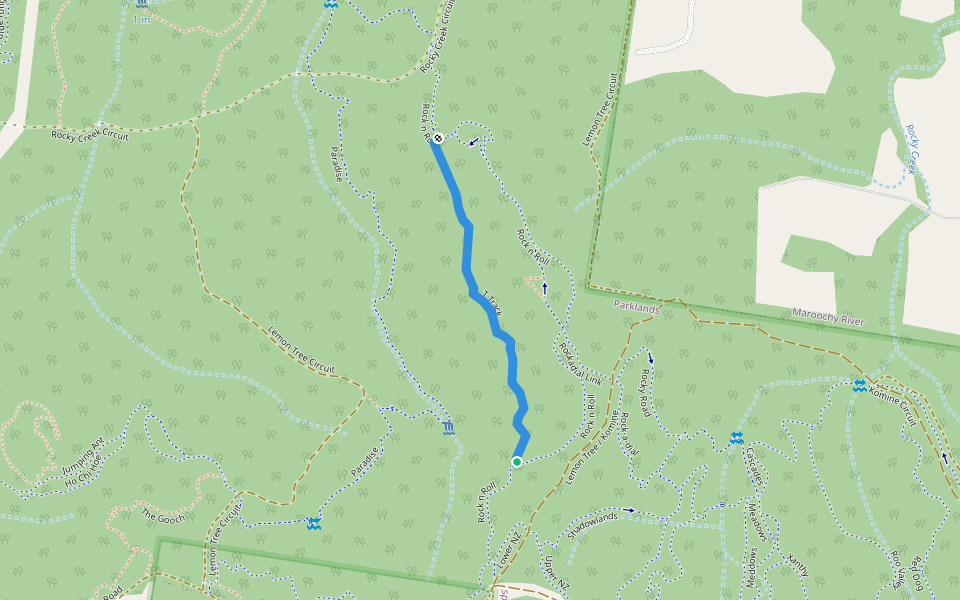 T Track walking route map in Bli Bli