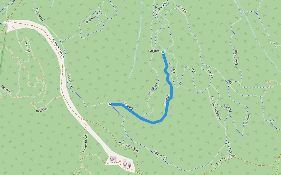 Chairlift walking route map in Maroochy River