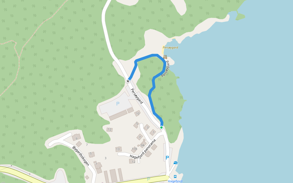 Persøygard walking route map in Borøy