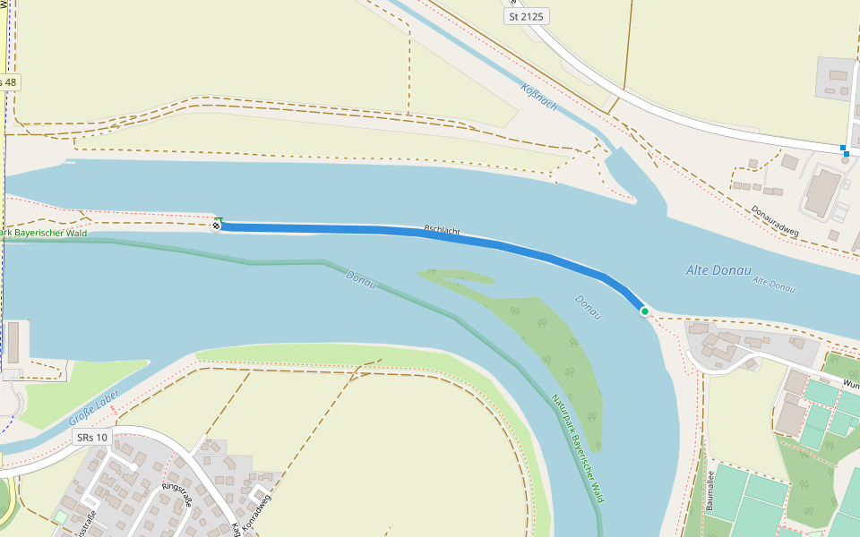Bschlacht walking route map in Straubing