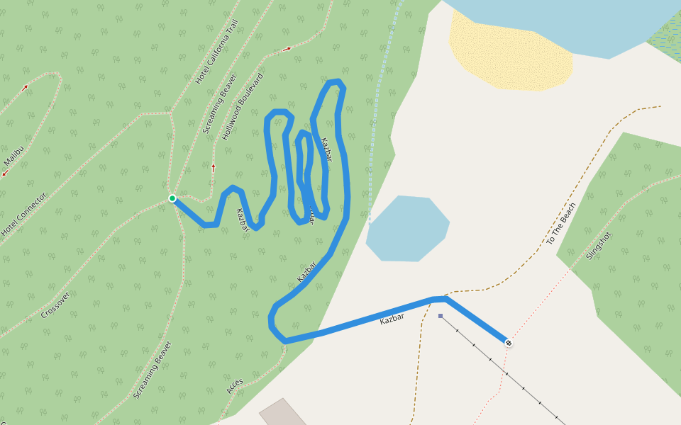 Kazbar walking route map in Lac-Sainte-Marie