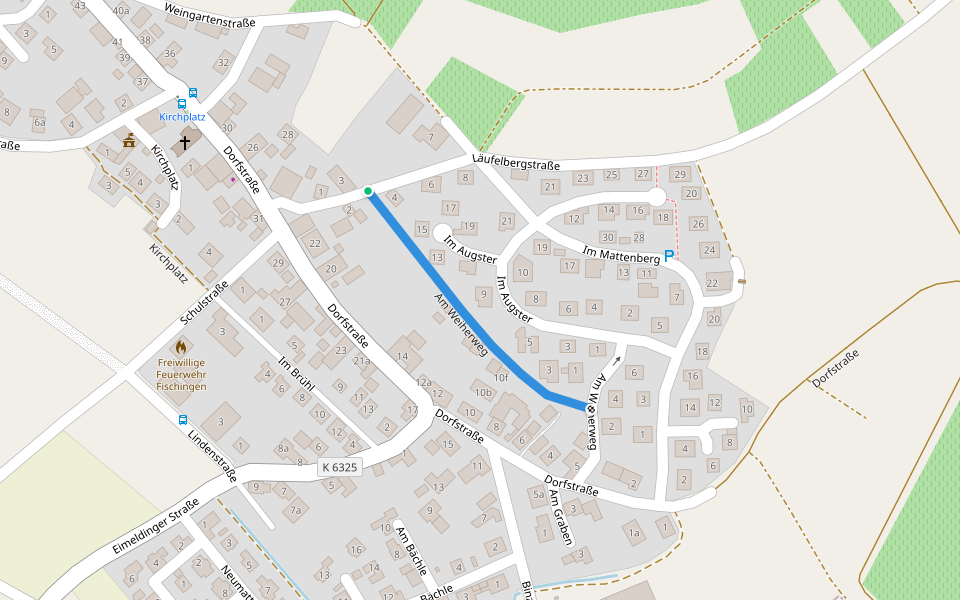 Am Weiherweg walking route map in Fischingen