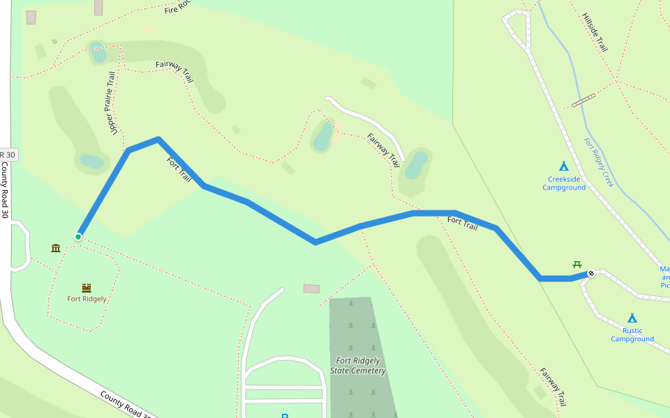 Fort Trail walking route map in Fairfax