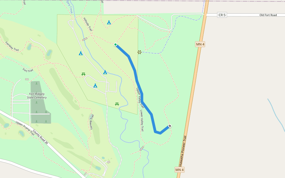 Upper Valley Trail walking route map in Fairfax