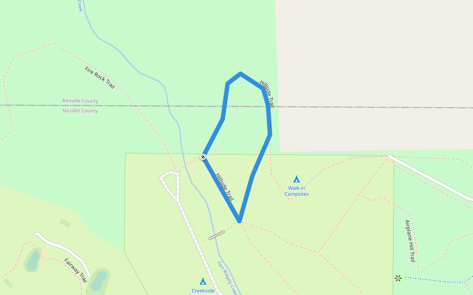 Hillside Trail walking route map in Fairfax