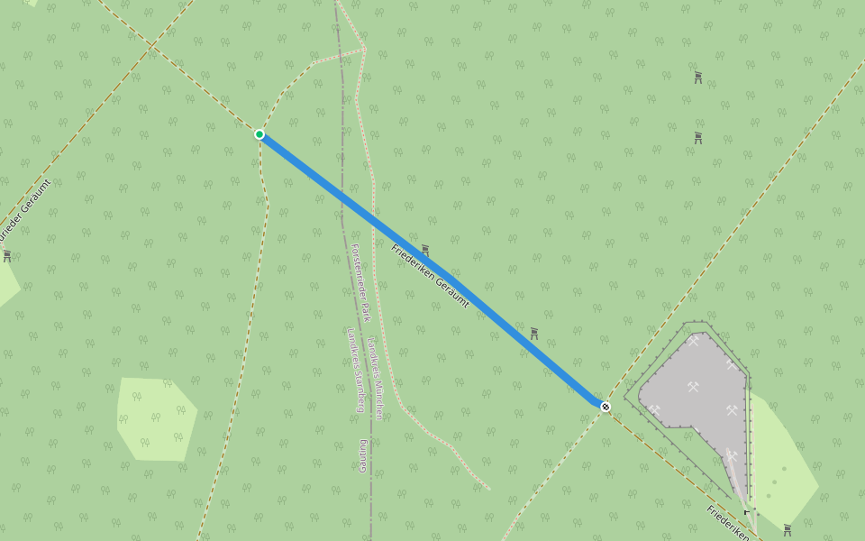 Friederiken Geräumt walking route map in Gauting