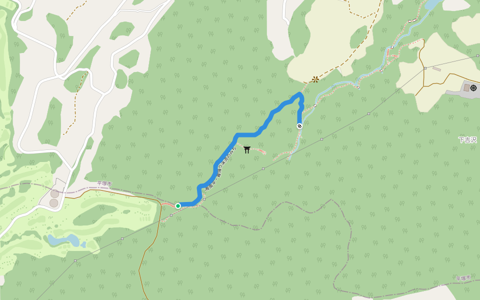 湘南平・霧降り渓流のみち walking route map in Oiso