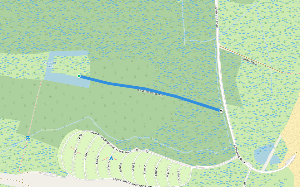 Horsehoe Pond Trail walking route map in Buxton