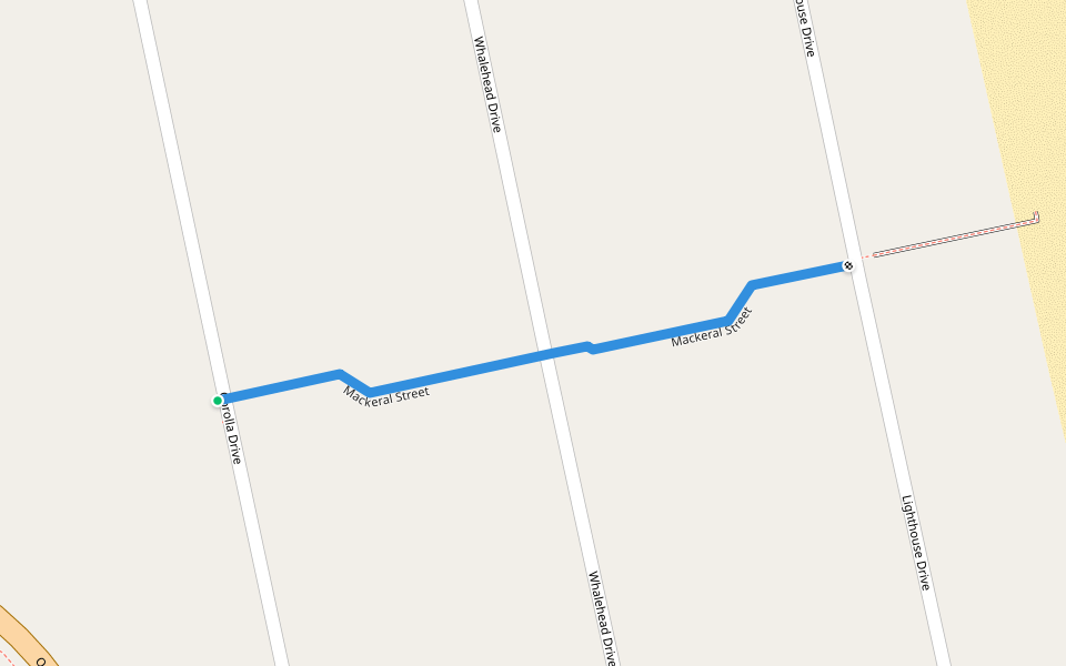 Mackeral Street walking route map in Corolla