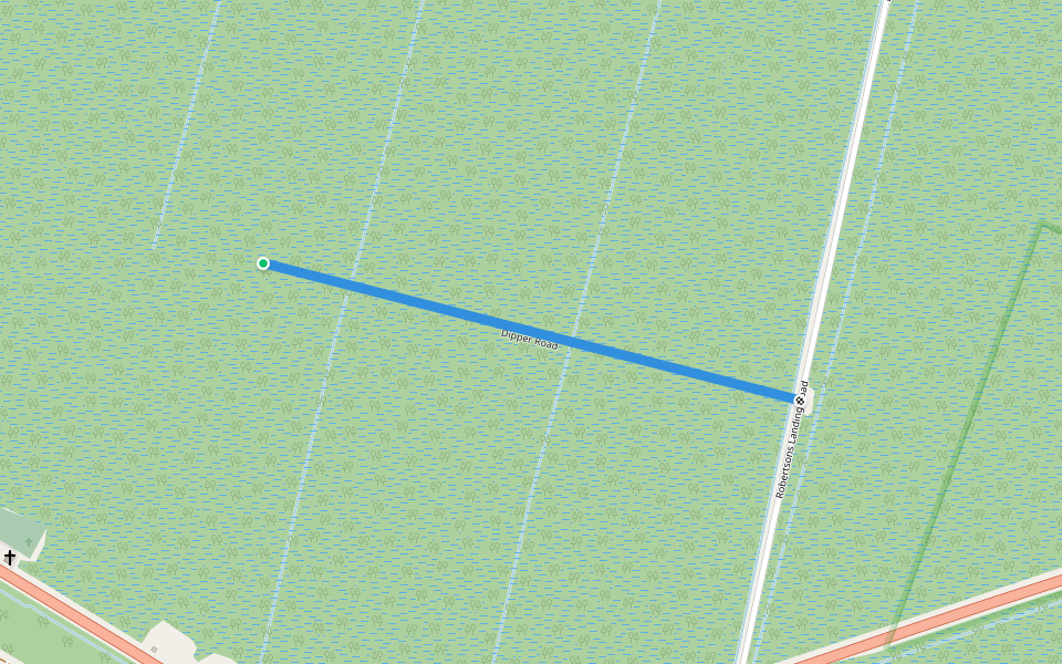 Dipper Road walking route map in Manns Harbor