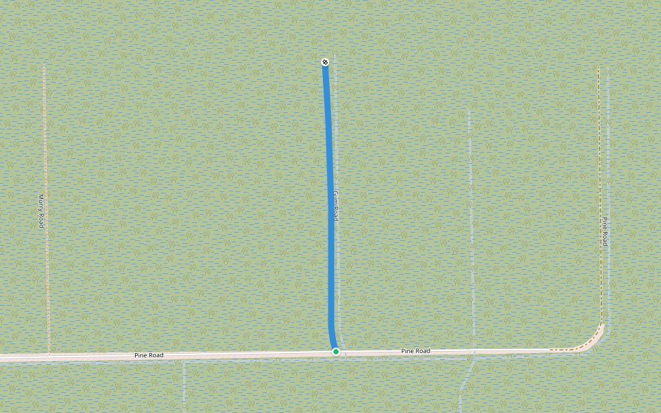 Gum Road walking route map in Manns Harbor