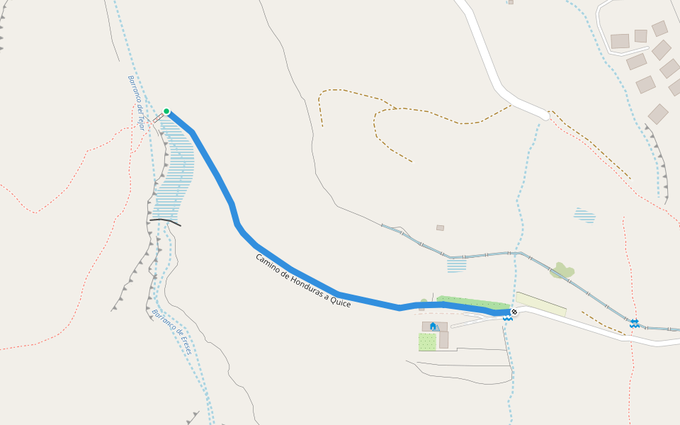 Camino de Honduras a Quice walking route map in Alajeró