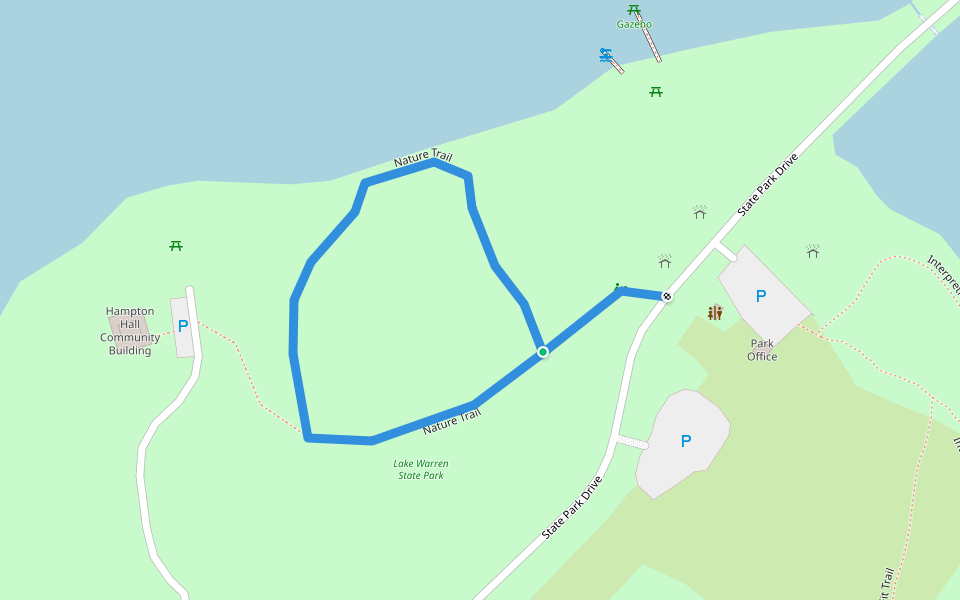 Nature Trail walking route map in Hampton