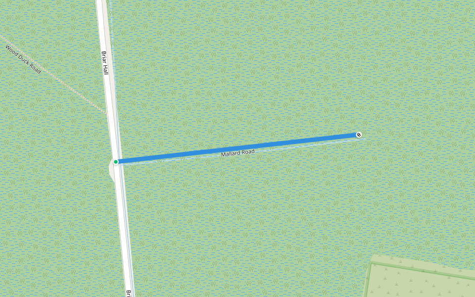 Mallard Road walking route map in Manns Harbor