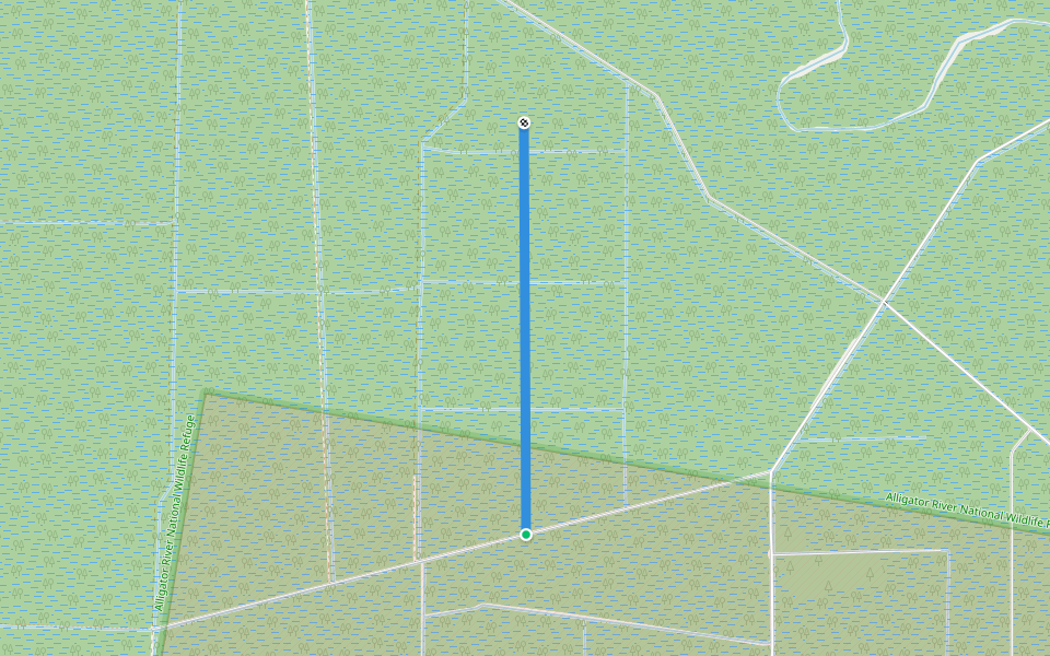 Sassafras Road walking route map in Manns Harbor