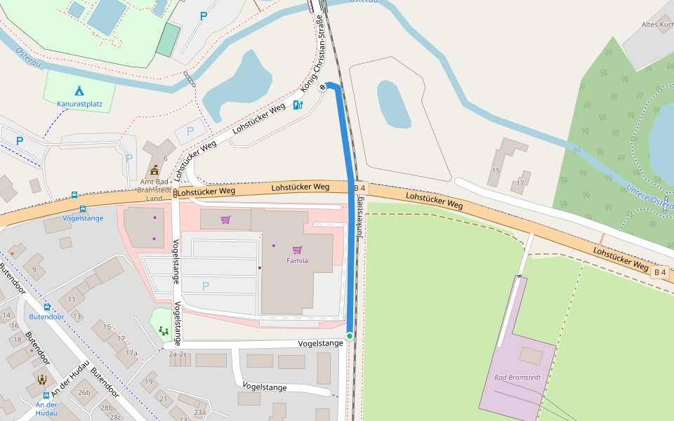 Junkerstieg walking route map in Bad Bramstedt