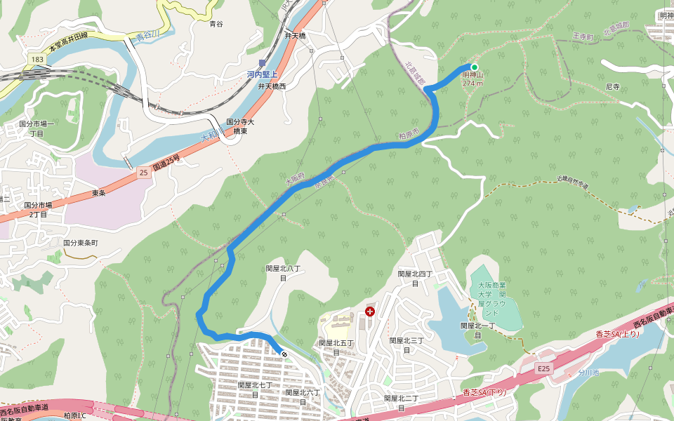 明神トレイル walking route map in Oji