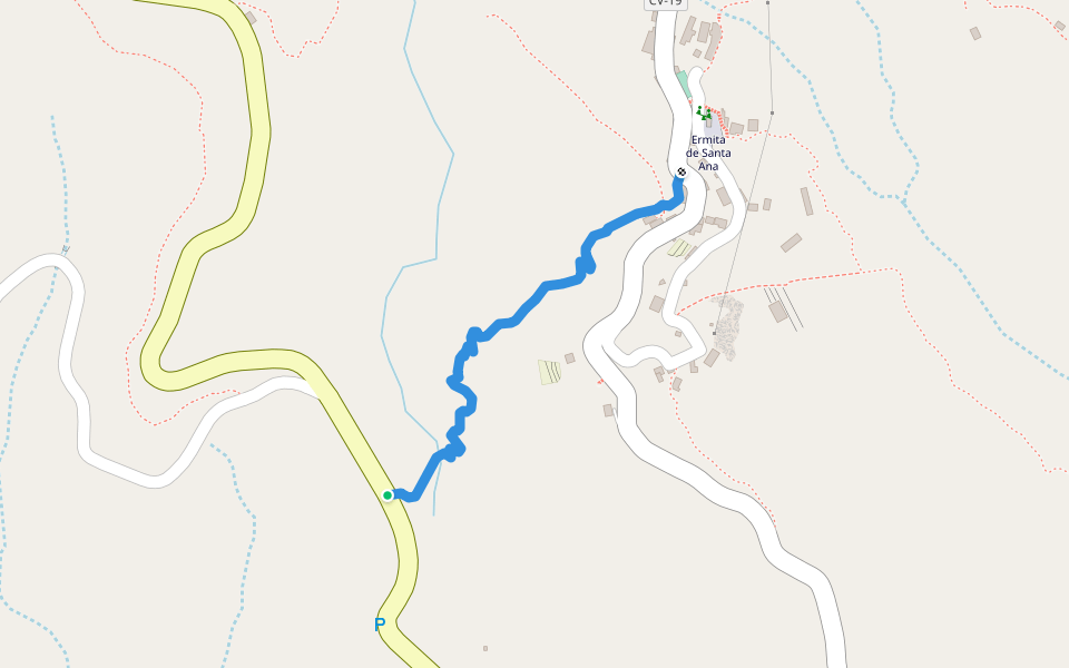 Camino de la Cabezada walking route map in Imada