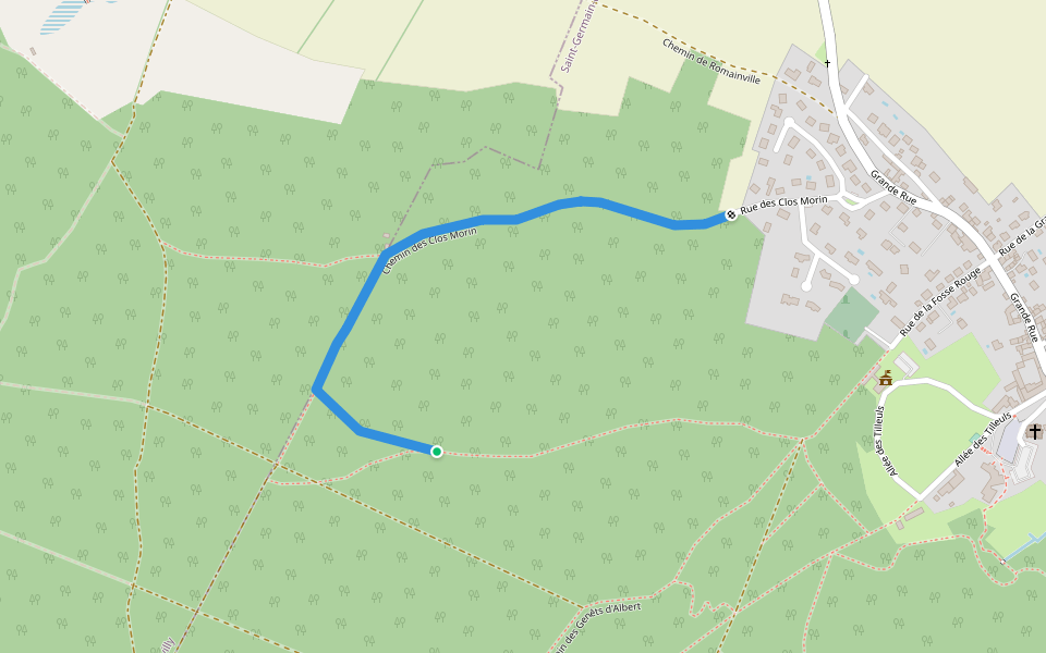 Chemin des Clos Morin walking route map in Morainvilliers