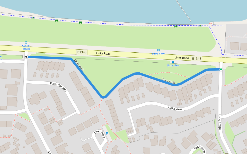 Links Walk walking route map in Port Seton