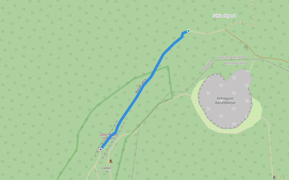 Bazalt utca walking route map in Zalaszántó