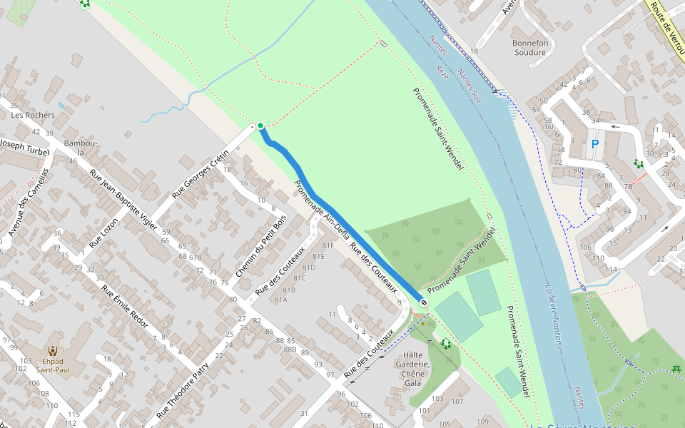 Promenade Aïn-Defla walking route map in Rezé