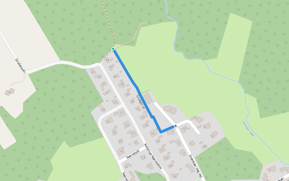 Grubes sti walking route map in Haderslev