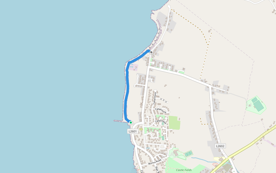 Coastal walk walking route map in Enniscrone
